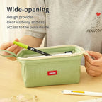 Trousse grande capacité avec porte-stylo et étiquette, rangement minimaliste pour fournitures scolaires, sac de rangement créatif pour fournitures scolaires