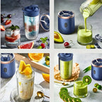 Bouteille mixeuse portable électrique à 6 lames, mixeur à jus multifonction pour smoothies et jus frais, gobelet pour piler la glace, robot culinaire