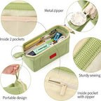 Trousse grande capacité avec porte-stylo et étiquette, rangement minimaliste pour fournitures scolaires, sac de rangement créatif pour fournitures scolaires