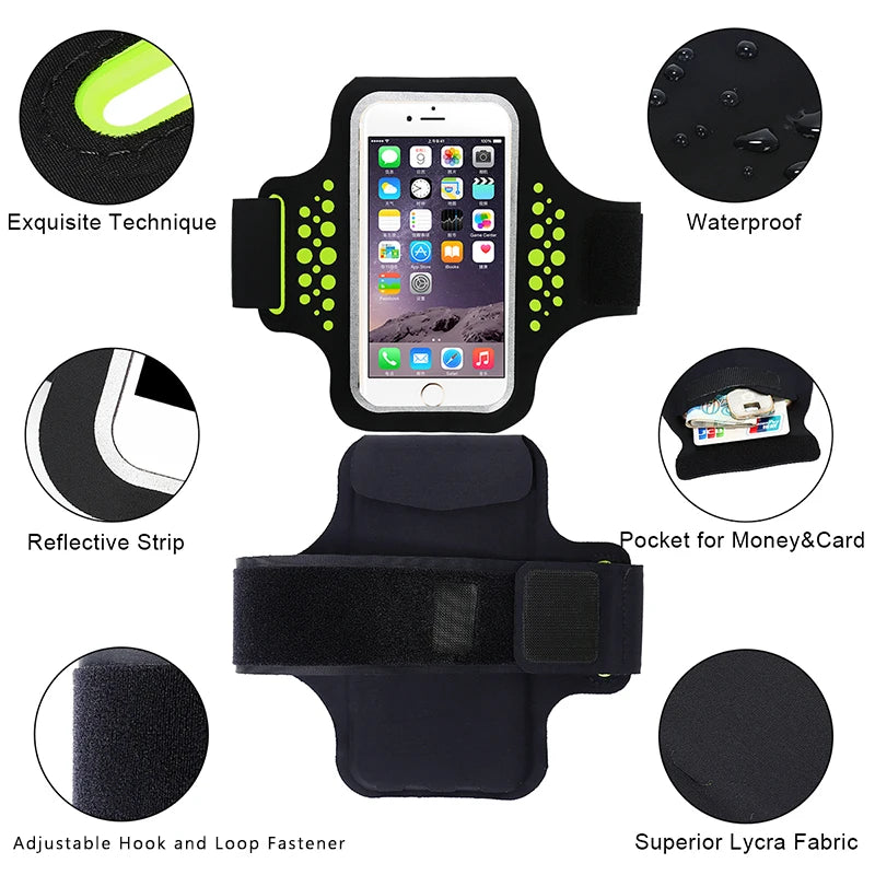 Brassard de sport HAISSKY 5 pouces pour iPhone 13, 12 Mini, 11 Pro, 6, 6s, 7, 8, SE (2022/2020) - Pochette pour le bras et le poignet
