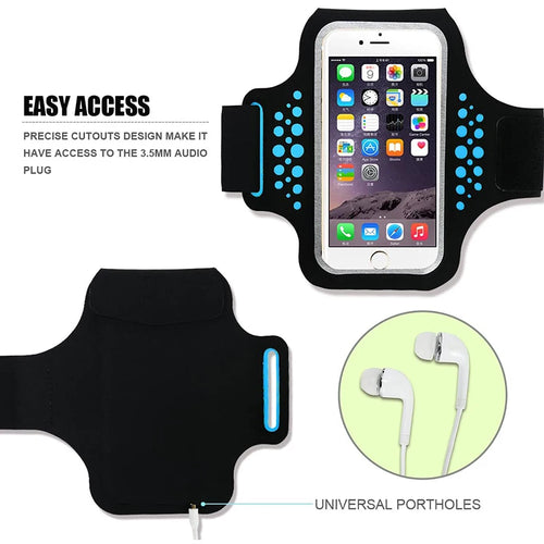 Brassard de sport HAISSKY 5 pouces pour iPhone 13, 12 Mini, 11 Pro, 6, 6s, 7, 8, SE (2022/2020) - Pochette pour le bras et le poignet