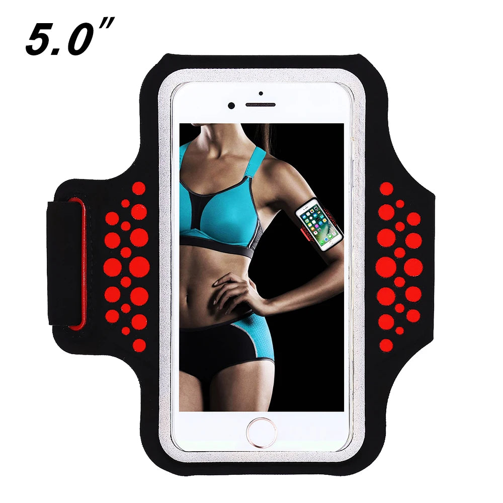 Brassard de sport HAISSKY 5 pouces pour iPhone 13, 12 Mini, 11 Pro, 6, 6s, 7, 8, SE (2022/2020) - Pochette pour le bras et le poignet