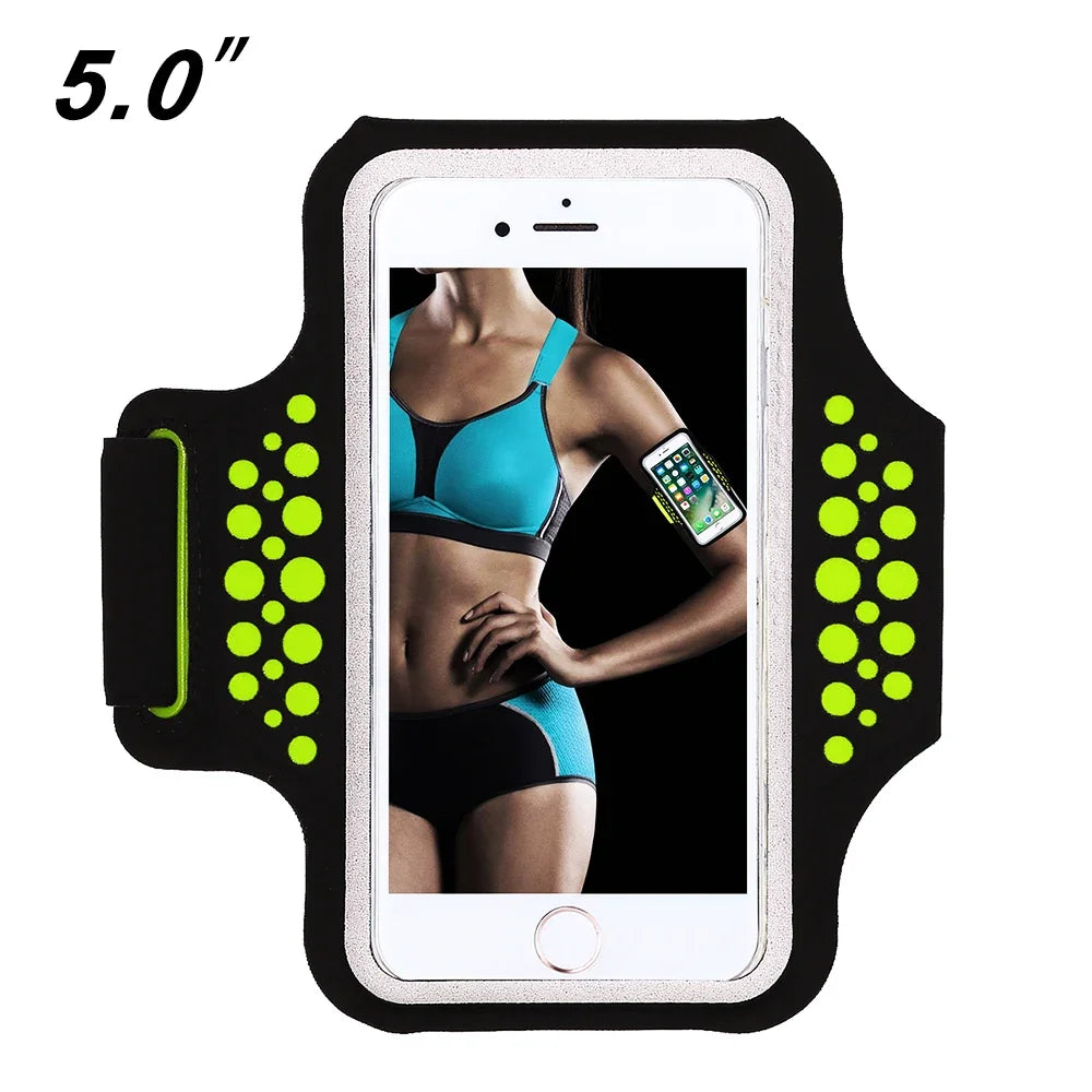 Brassard de sport HAISSKY 5 pouces pour iPhone 13, 12 Mini, 11 Pro, 6, 6s, 7, 8, SE (2022/2020) - Pochette pour le bras et le poignet