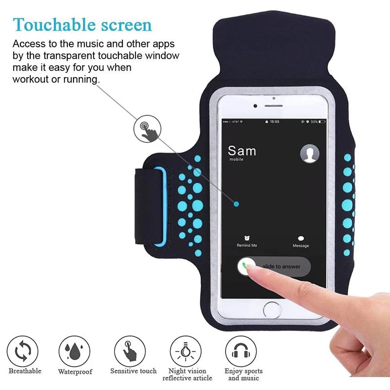 Brassard de sport HAISSKY 5 pouces pour iPhone 13, 12 Mini, 11 Pro, 6, 6s, 7, 8, SE (2022/2020) - Pochette pour le bras et le poignet