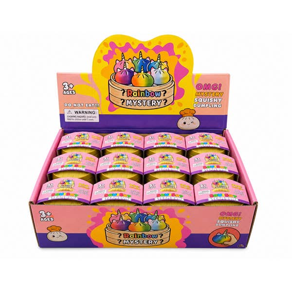 Mystery Squishy Dumpling Paillette Licorne 5,5 ou 8,5 Cm