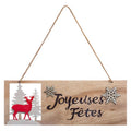 Pancarte Bois Joyeuses Fêtes 30Cm